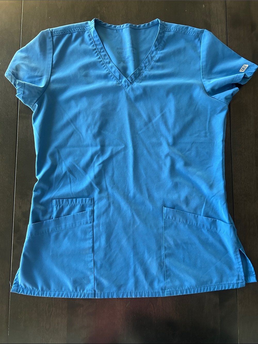 Elevate by IRG Women's V-Neck Scrub Top in Bright Blue size small